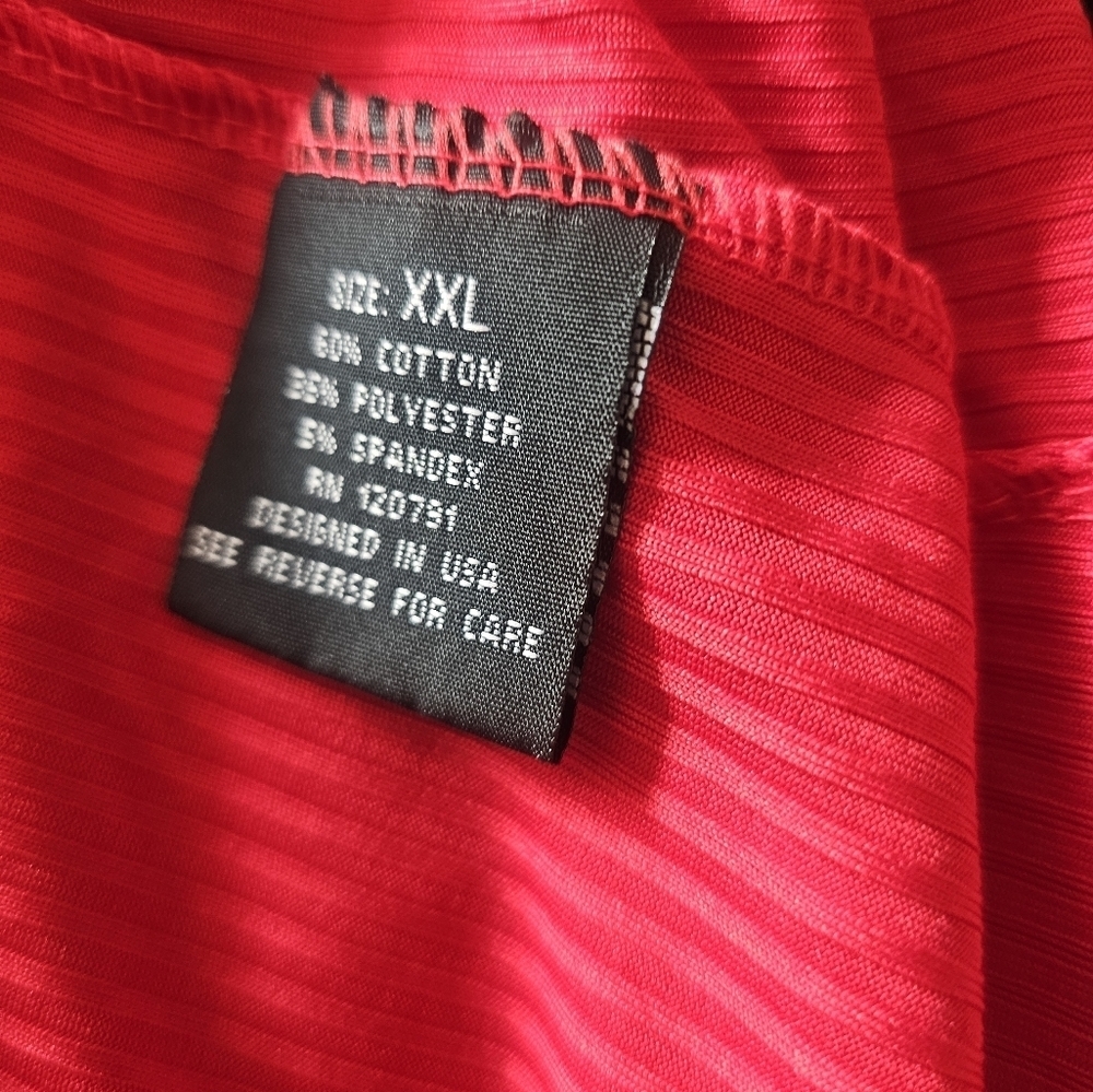 True Rock Red Ribbed Maxi Dress Size XXL | Sleeveless Stretch Knit Shorts Dress - Picture 9 of 10